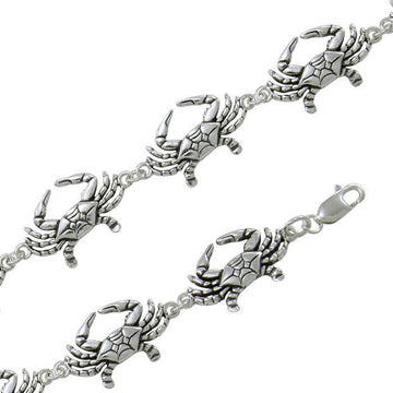 Crab Link Silver Bracelet TBG081 - Jewelry